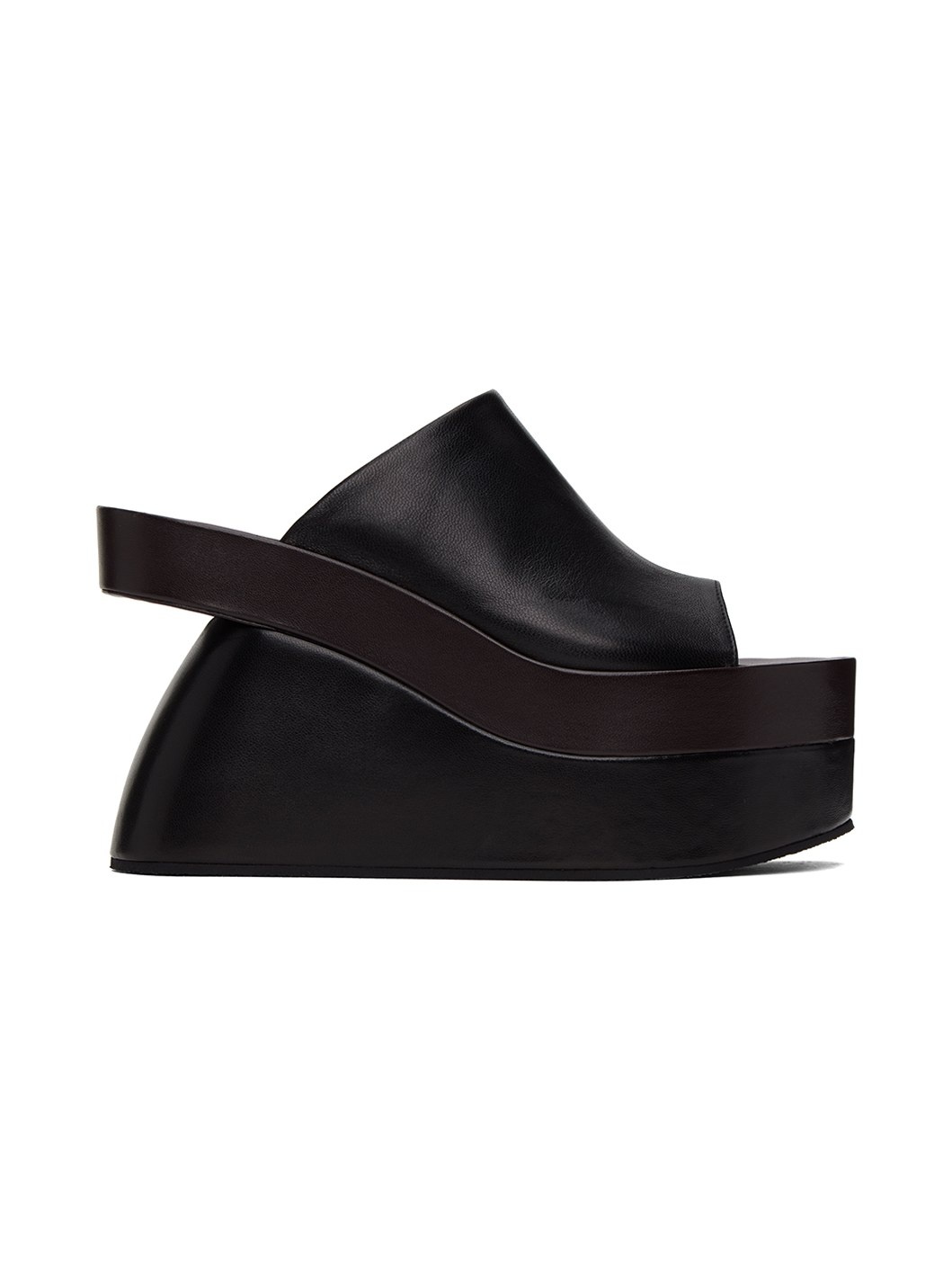 Black Platform Heeled Sandals - 1