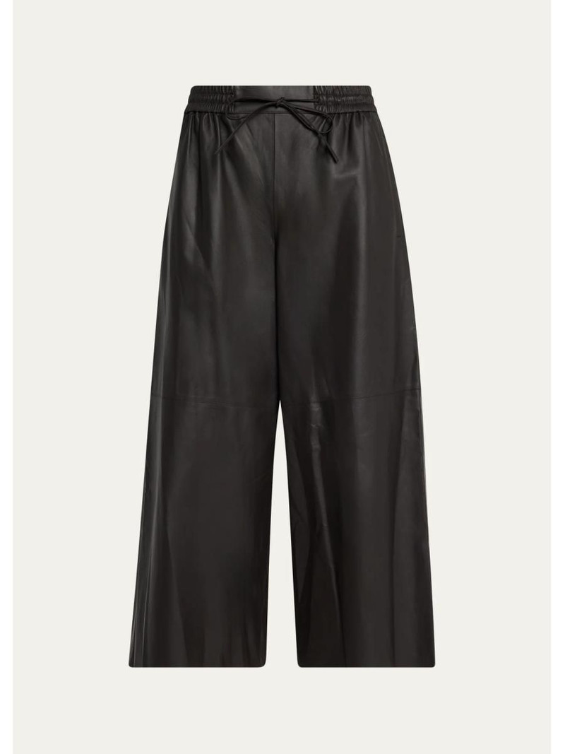 Wide Lambskin Leather Culottes 1