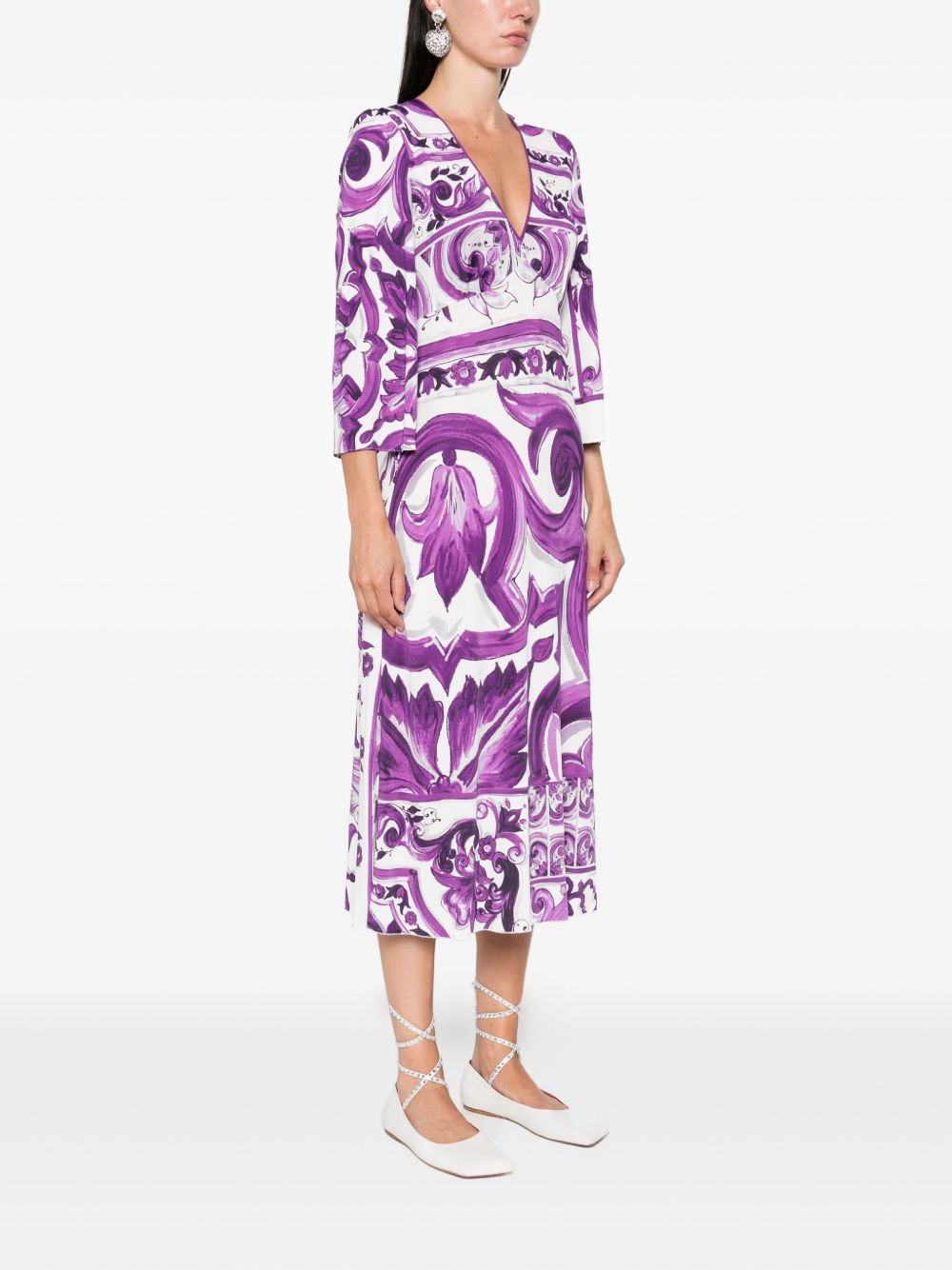 Maiolica-print dress - 3