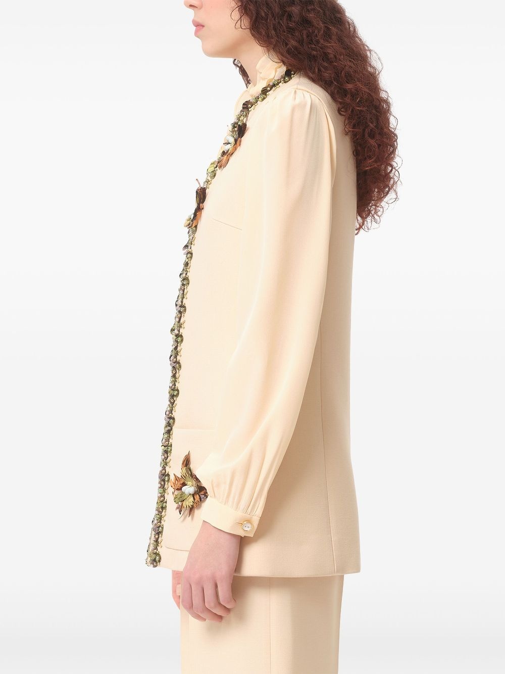 bead-embellished gilet - 5