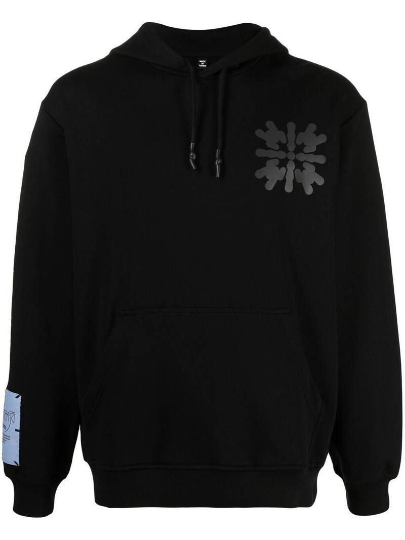 abstract-print cotton hoodie 1