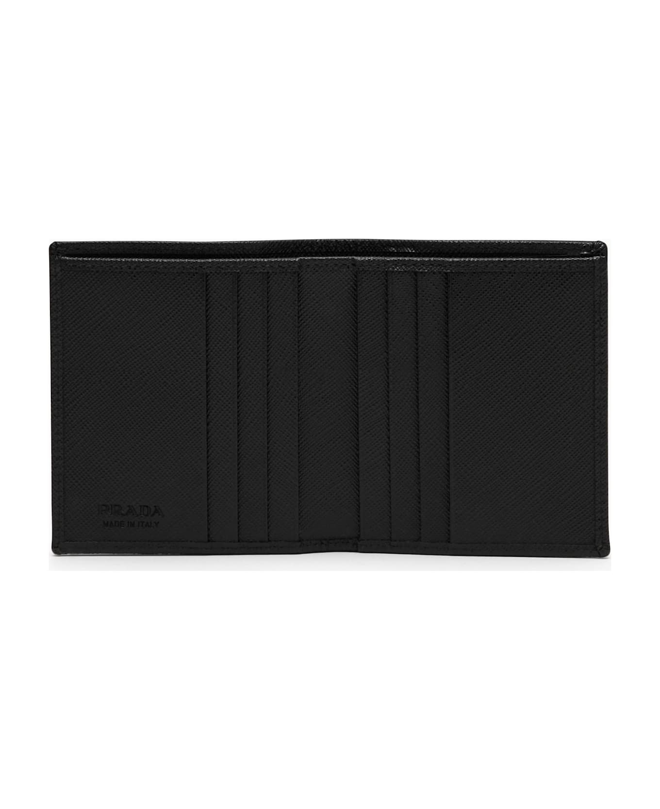 Black Wallet In Nylon E Saffiano - 2