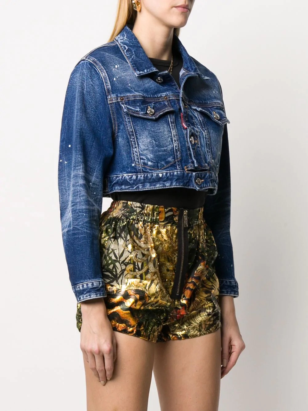 Icon cropped denim jacket - 3