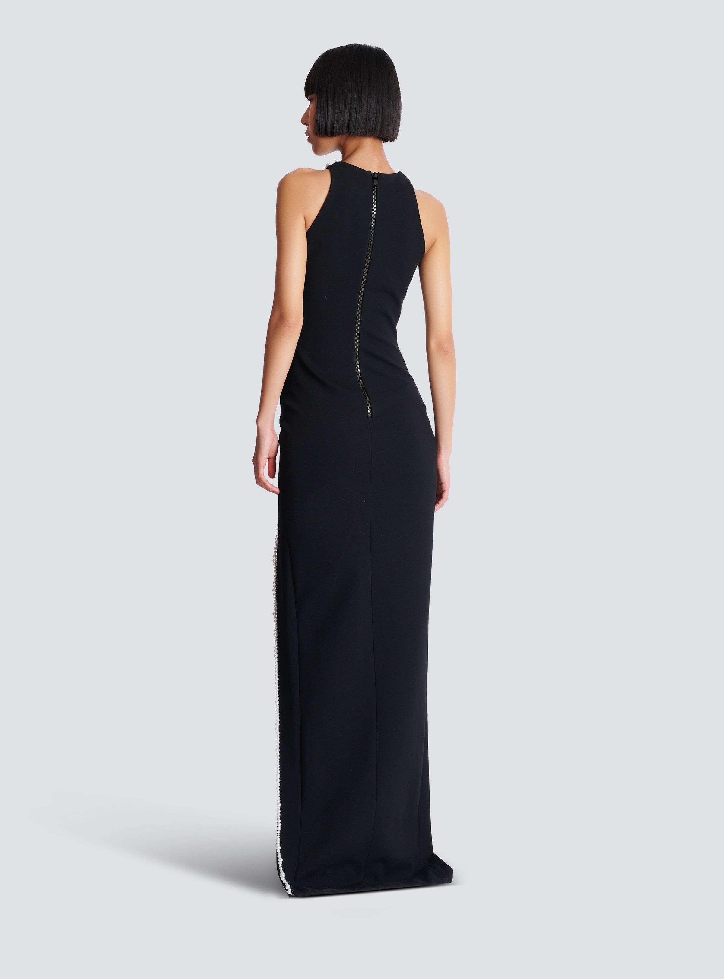 Long embroidered dress with Face motif - 4