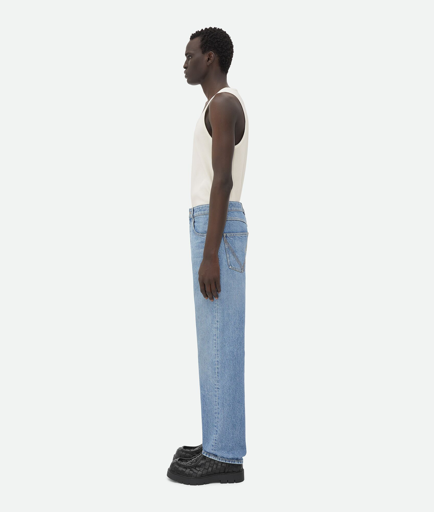 Vintage Indigo Washed Straight Denim - 2