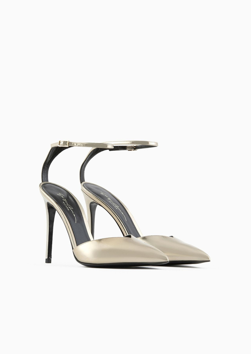 Metallic patent leather court shoes 2