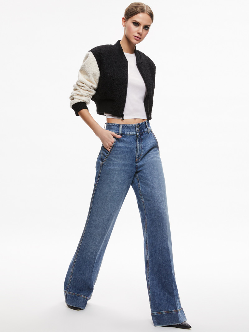 FELISA FUZZY KNIT CROPPED VARSITY JACKET 6