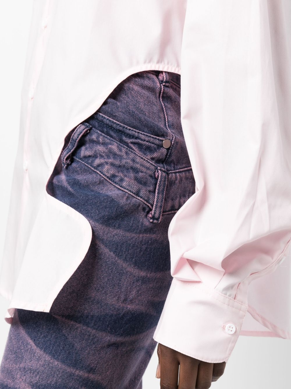 cut-out long-sleeve shirt - 5