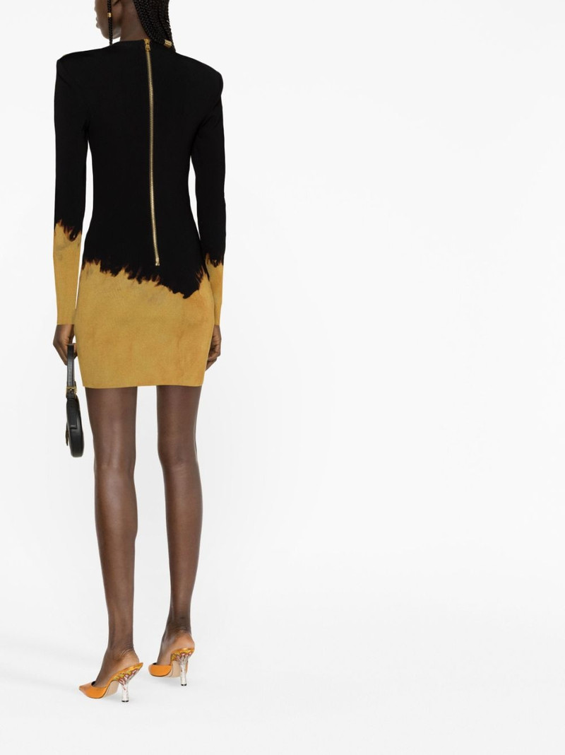 Balmain long-sleeve two-tone dress outlook