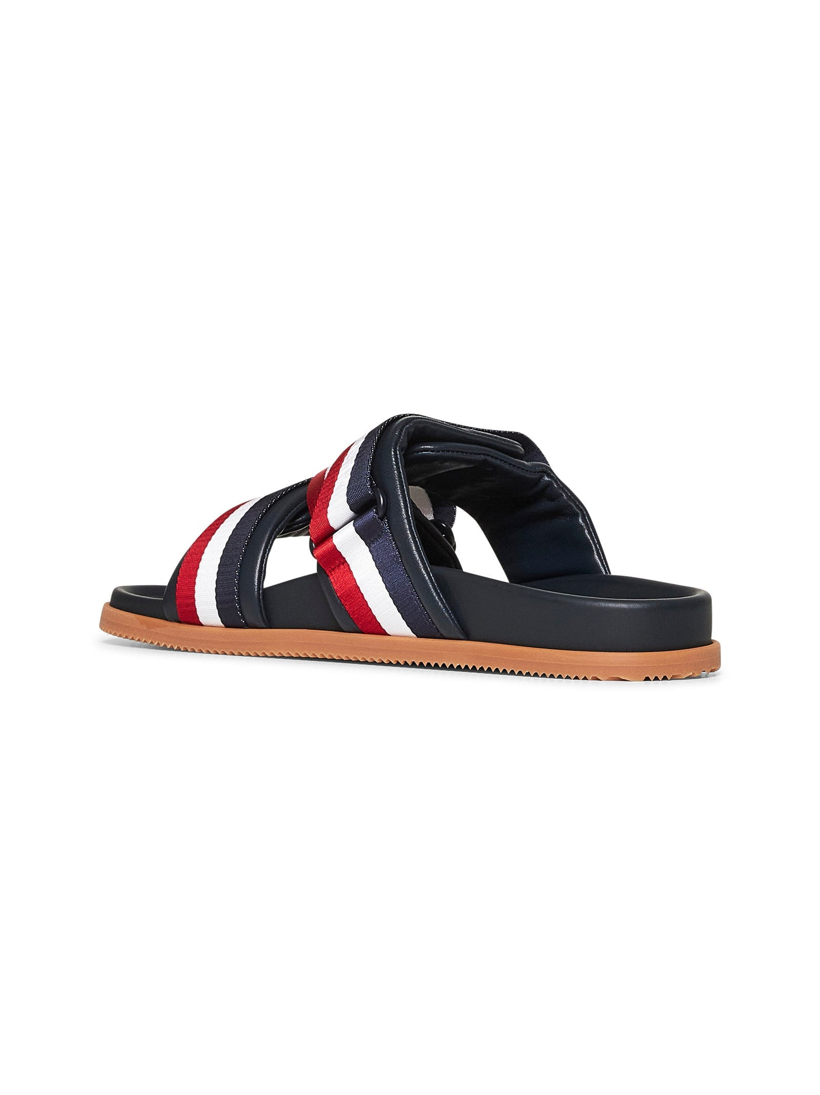 Moncler Men Blue Leather Mon Summer Sliders - 3