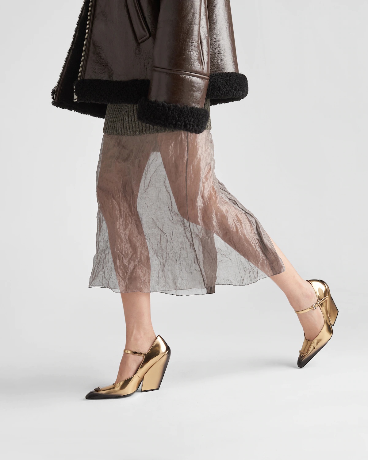 Brushed leather pumps - 3