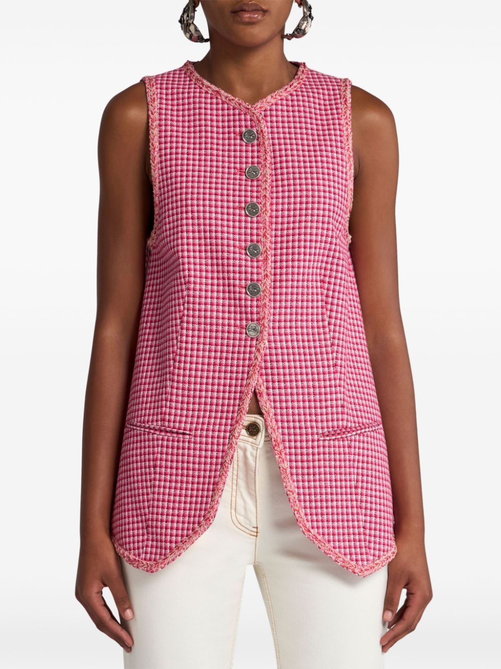 micro-check waistcoat - 3