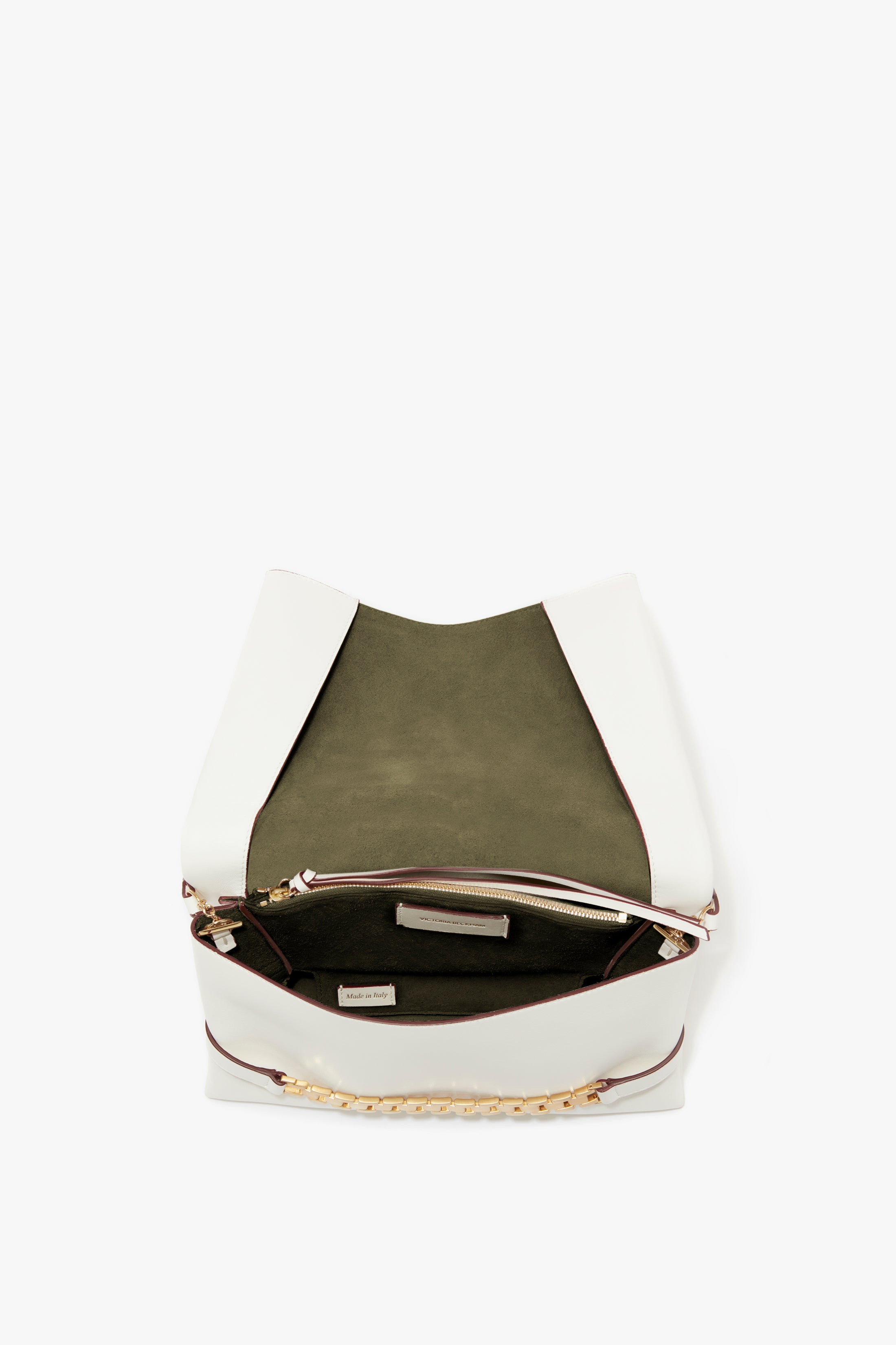 Chain Pouch with Strap In White Leather - 6