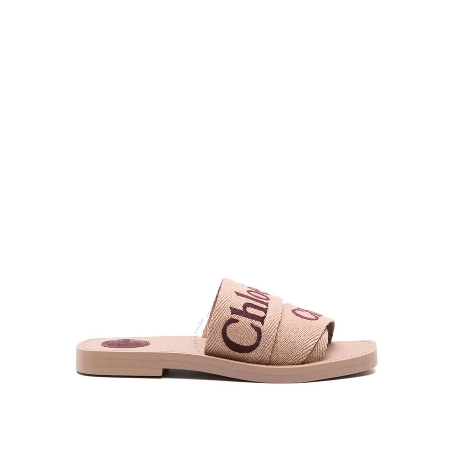 Chloe Woody Logo-Embroidered Slides - 1