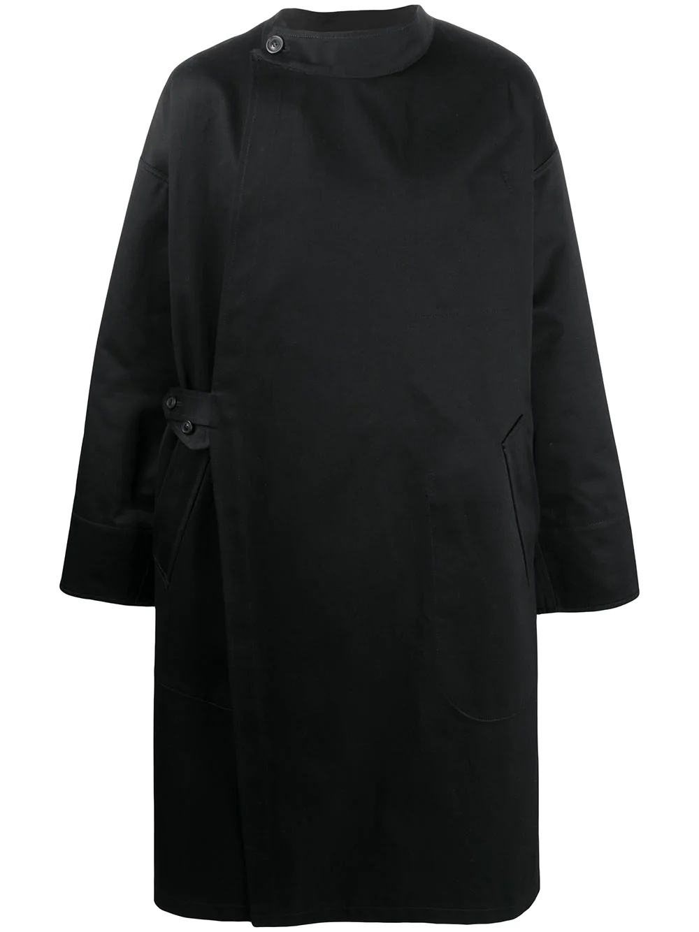 mercerized side fastening coat - 1