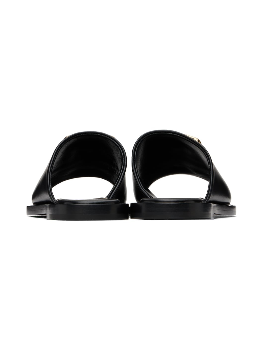 Black 4G Liquid Flat Mule Sandals - 2