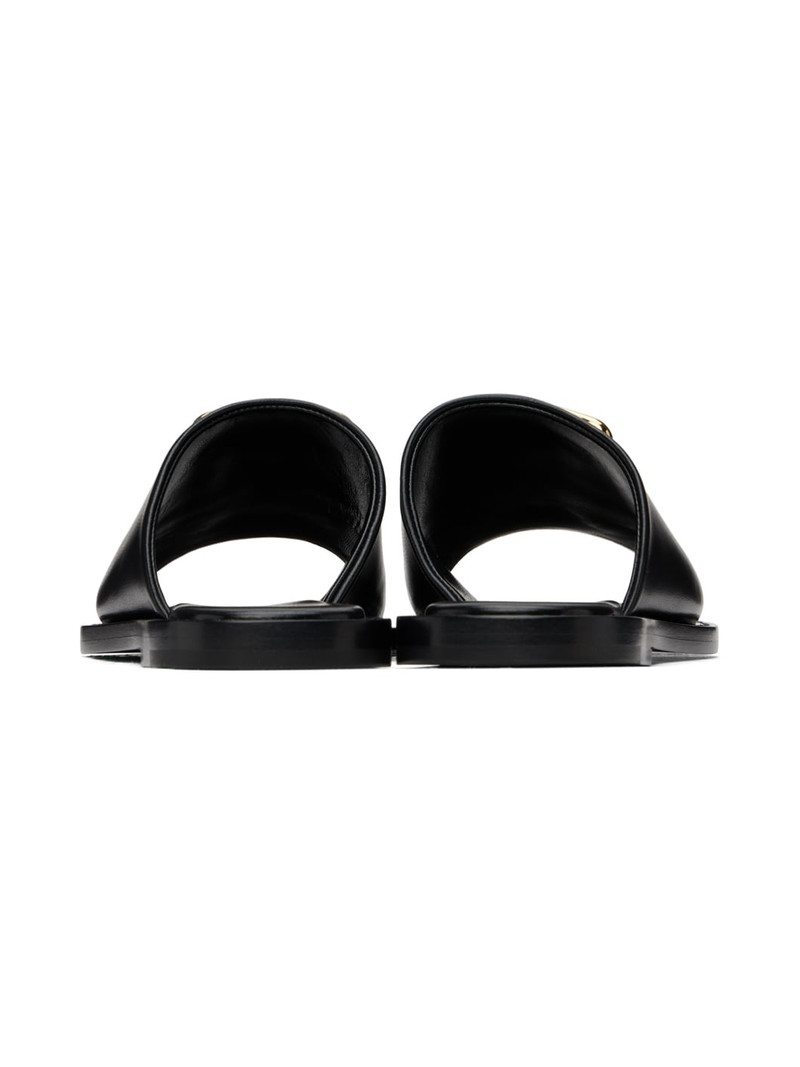 Black 4G Liquid Flat Mule Sandals 2