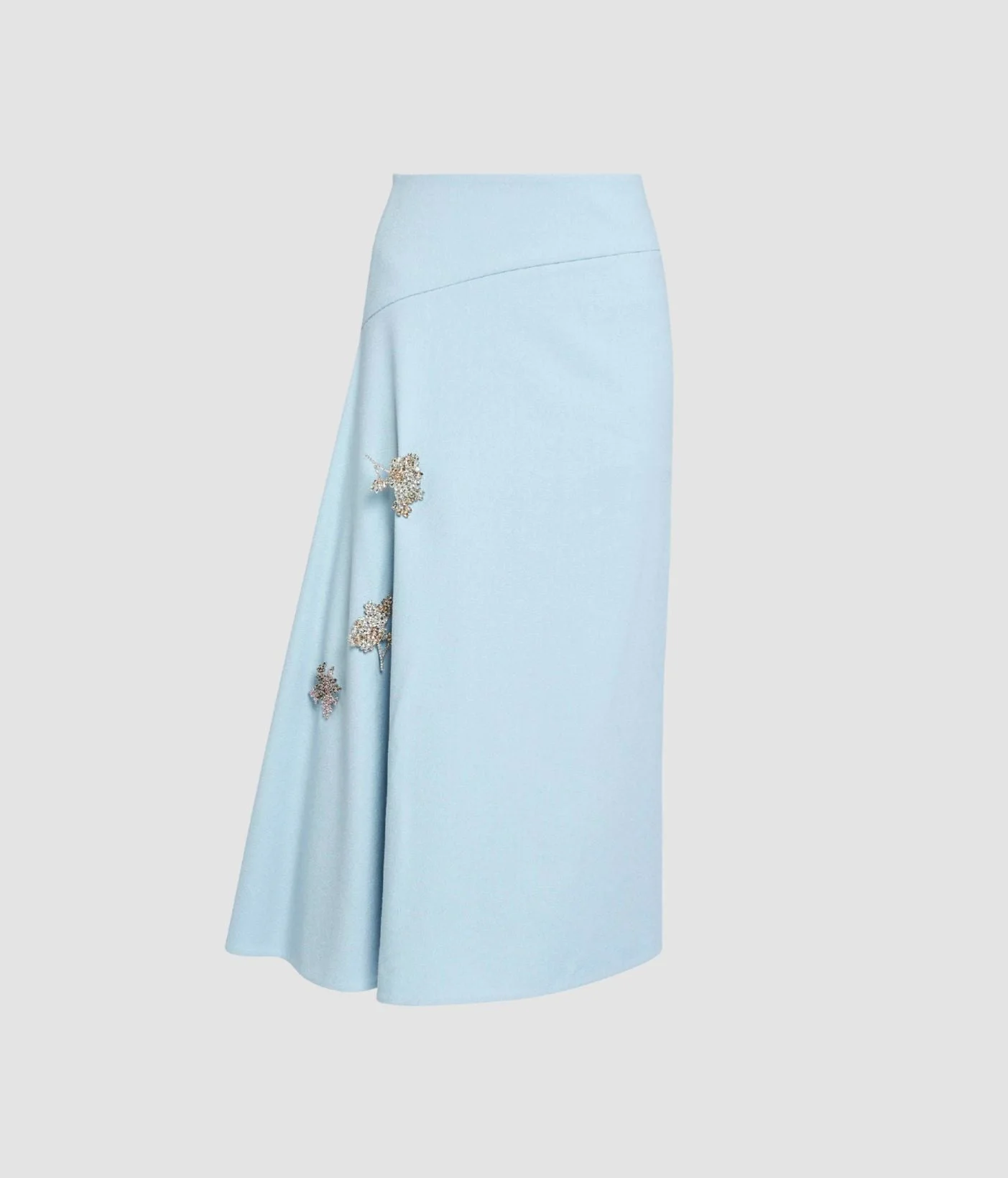EMBELLISHED CREPE DRAPED MIDI SKIRT - 1