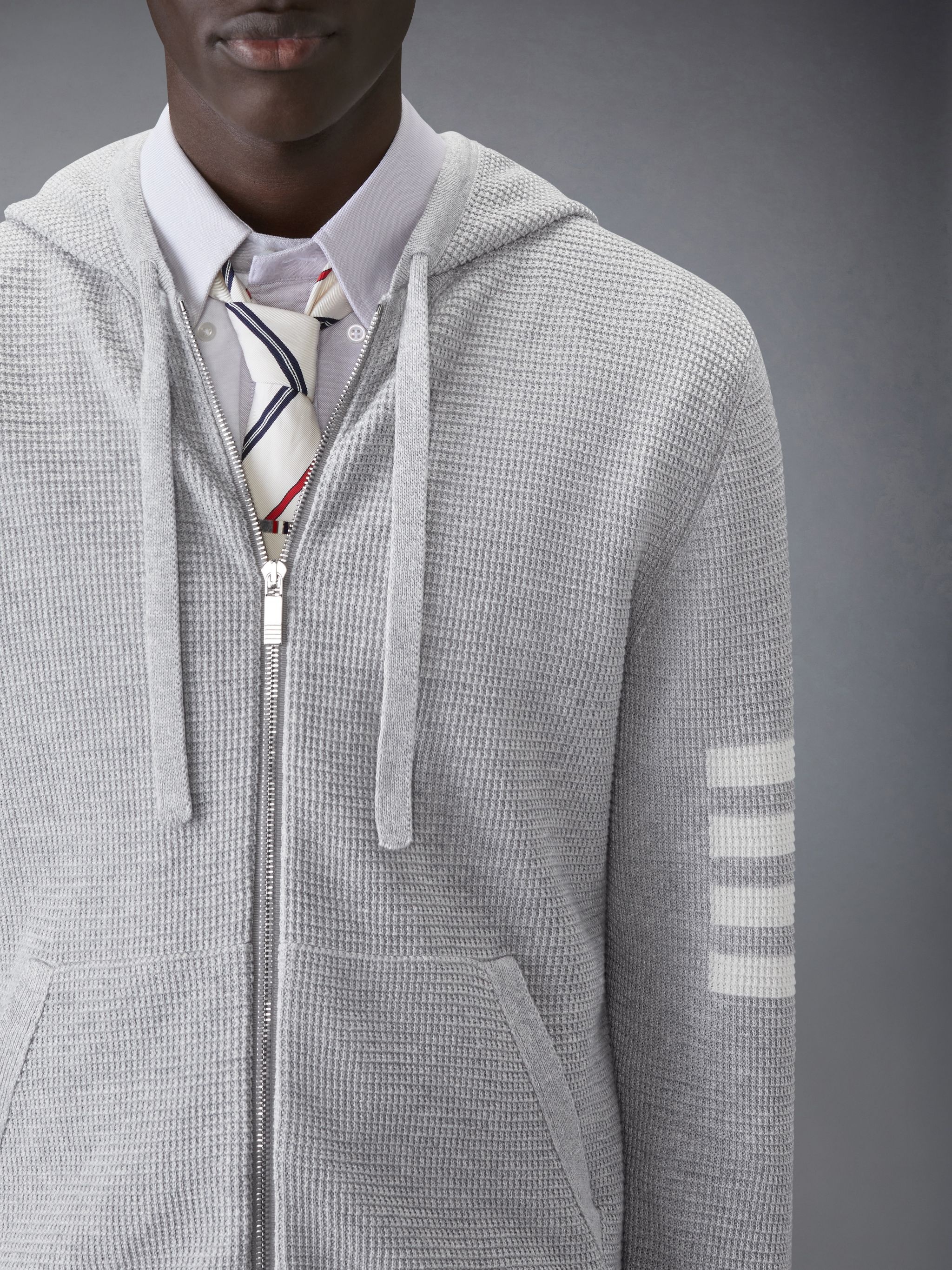 Linen Cotton 4-Bar Relaxed Fit Hoodie - 5