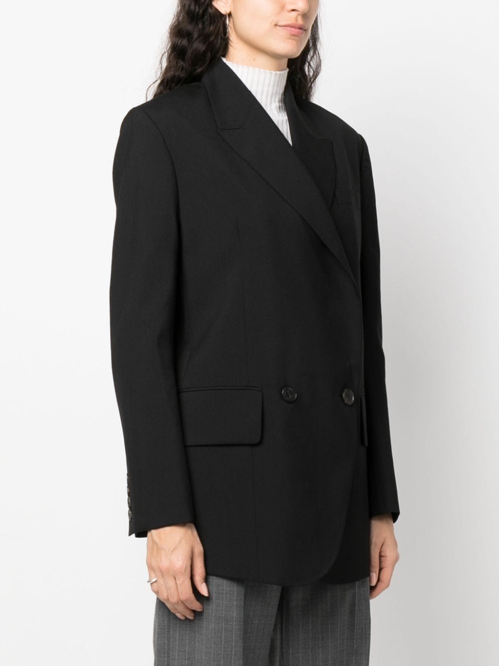 double-breasted wool blazer - 2