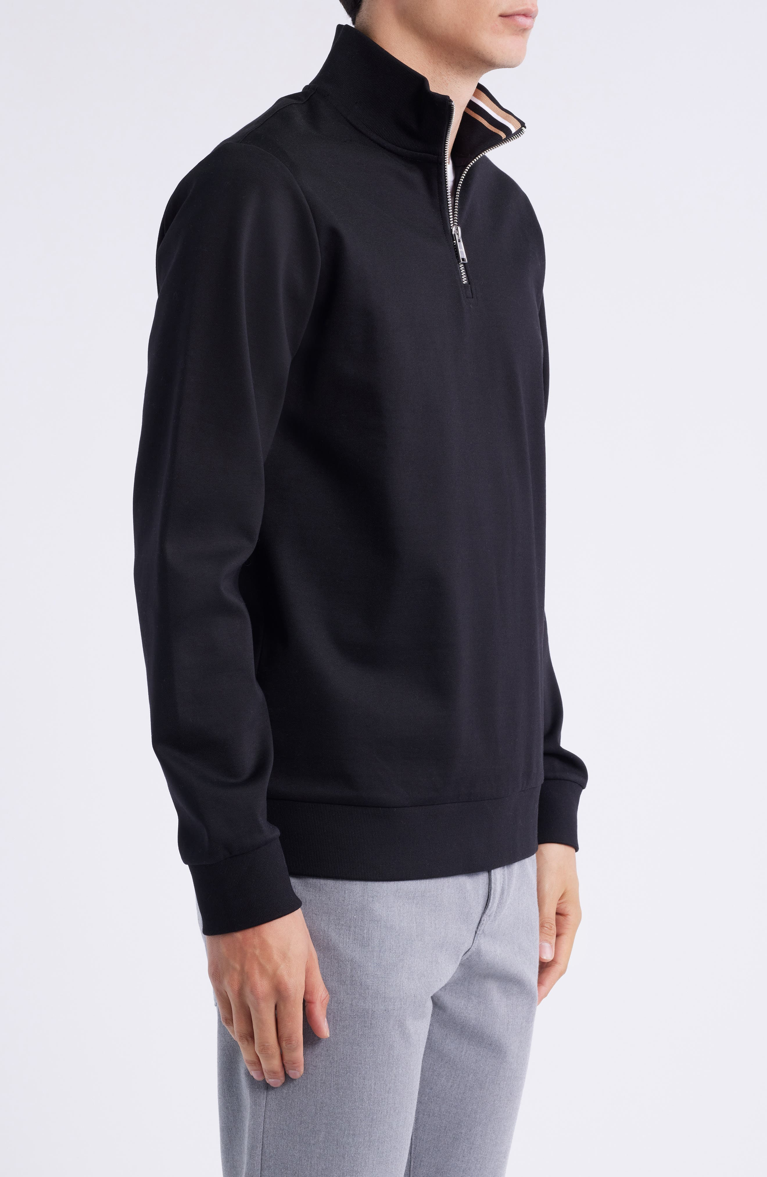 BOSS Stimmann Half Zip Top in Black at Nordstrom - 3