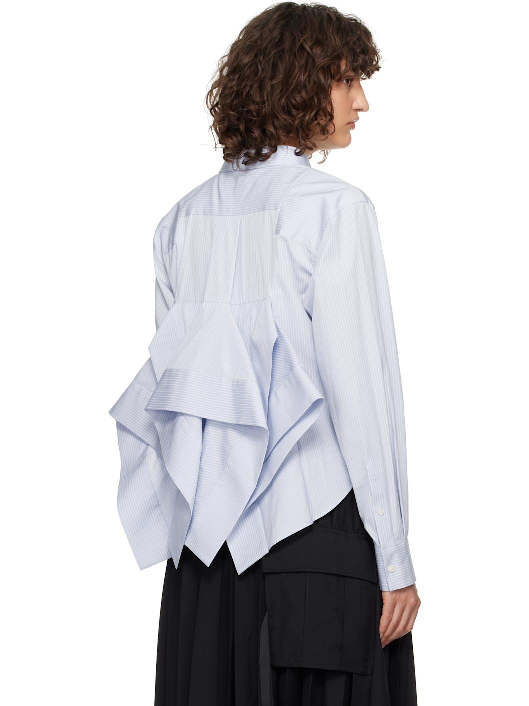 Blue & White Poplin Shirt - 3