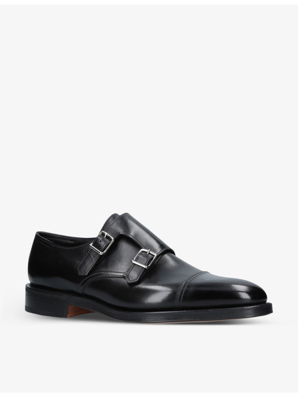 William double-buckle leather monk shoes - 3