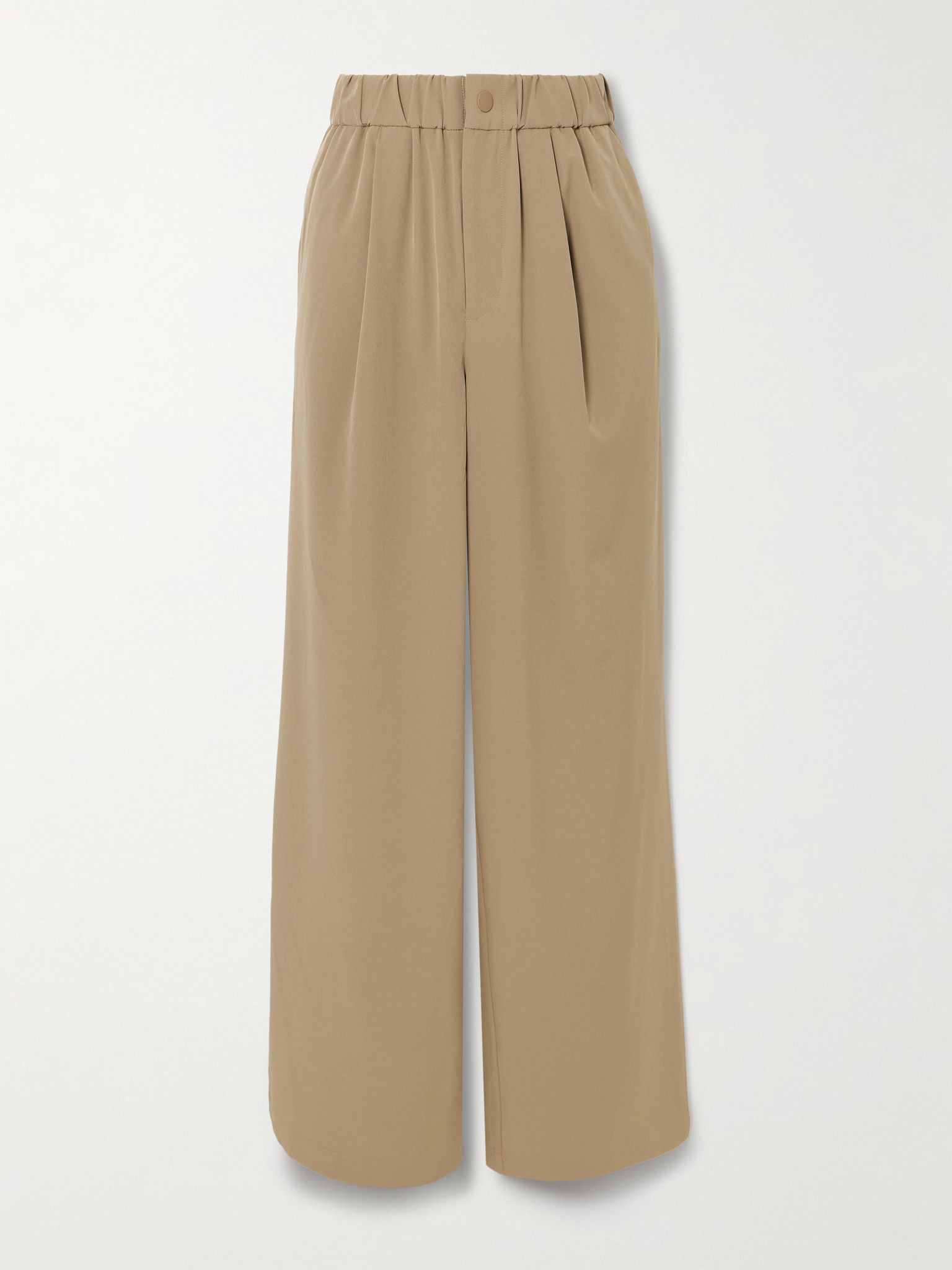 Kayson pleated woven wide-leg pants Taupe - 1