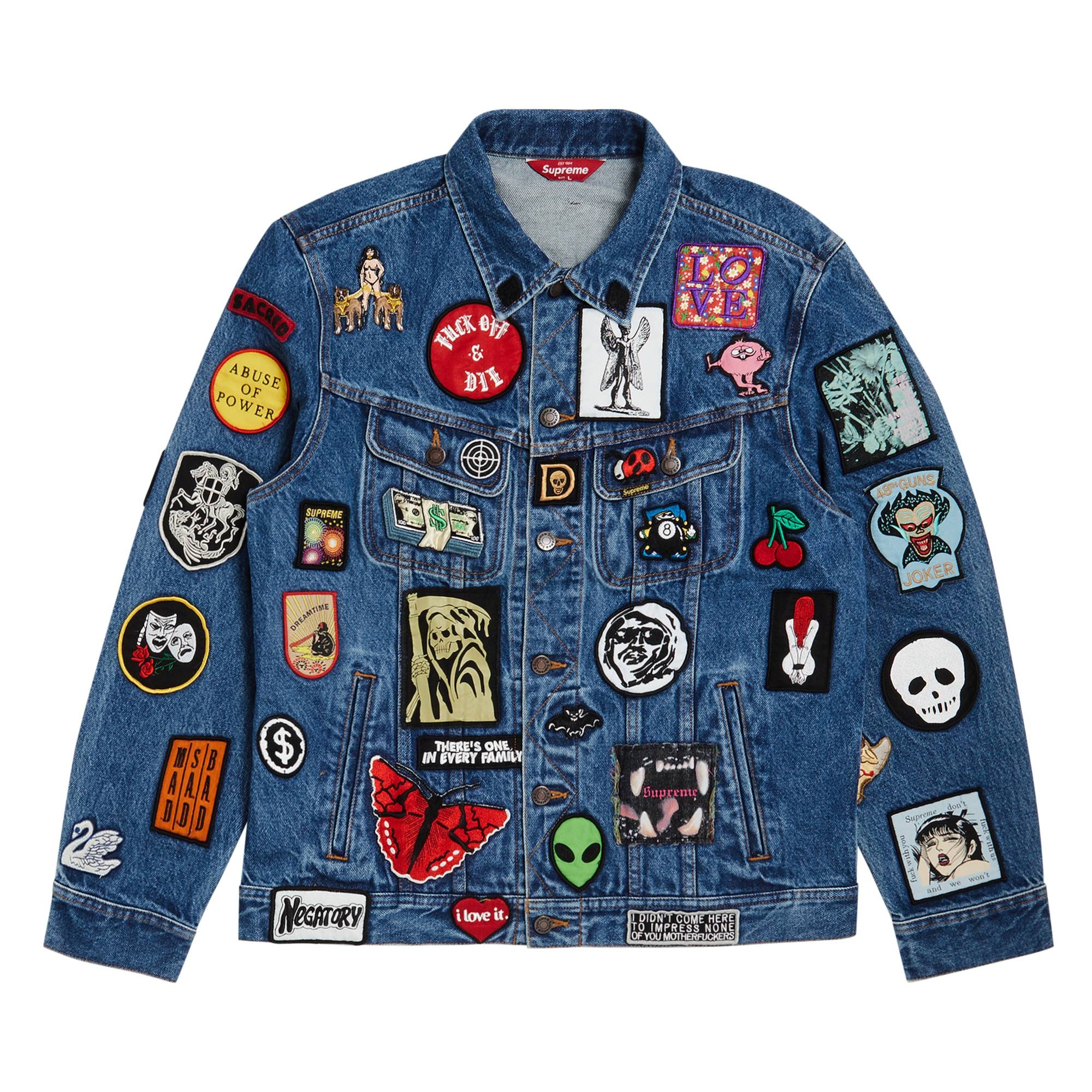 Supreme Patches Denim Trucker Jacket 'Blue' - 1