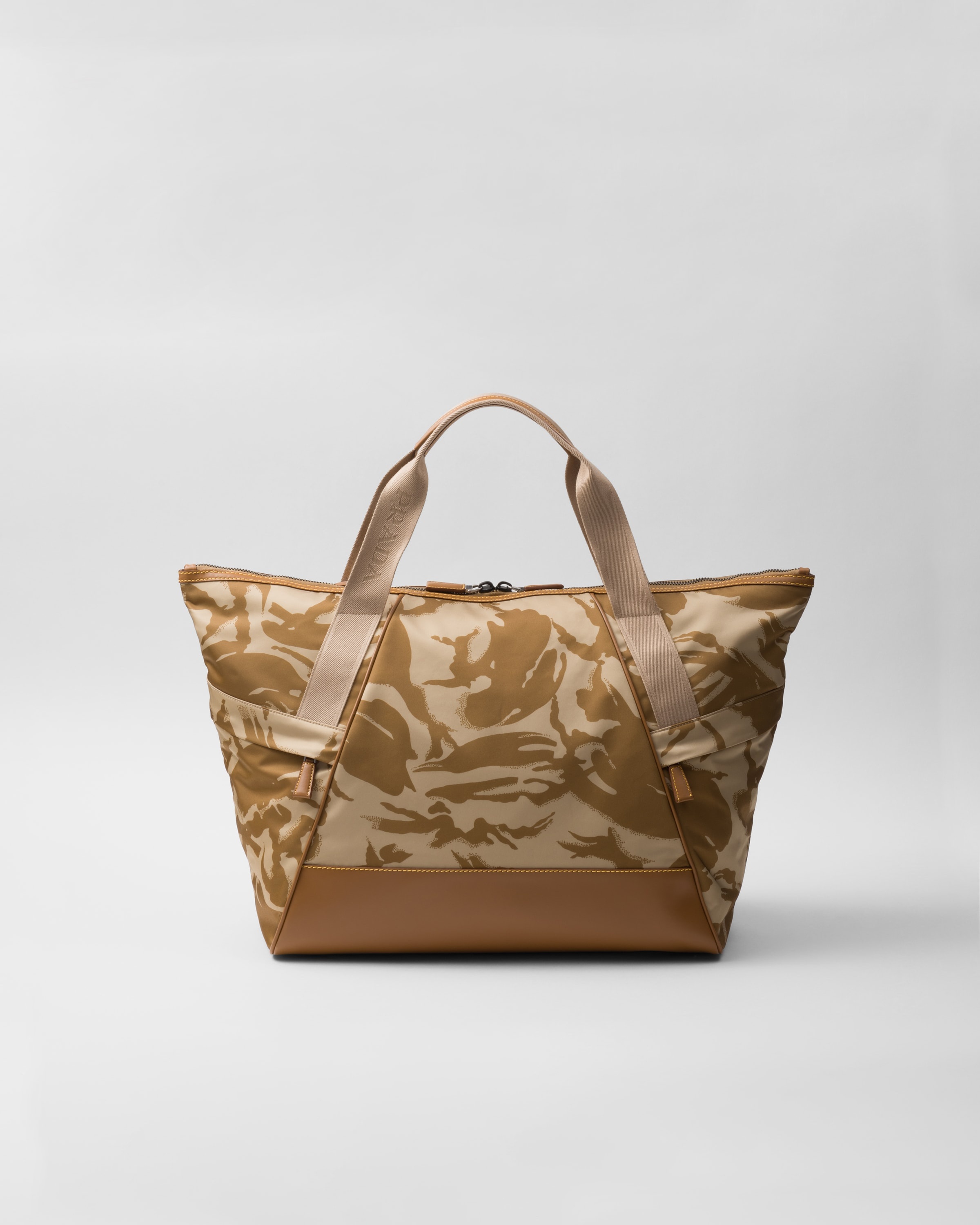 Re-Nylon and leather duffel bag - 3