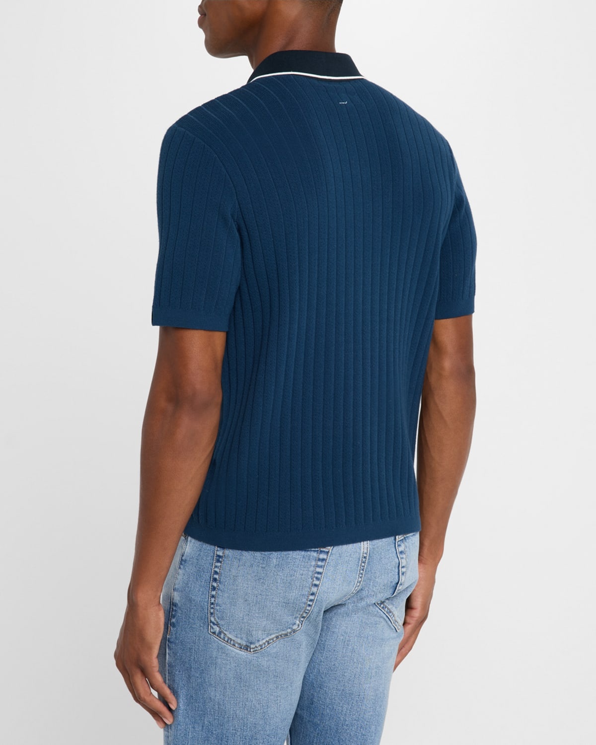 Men's Sanford Ribbed Johnny Collar Polo Sweater - 3