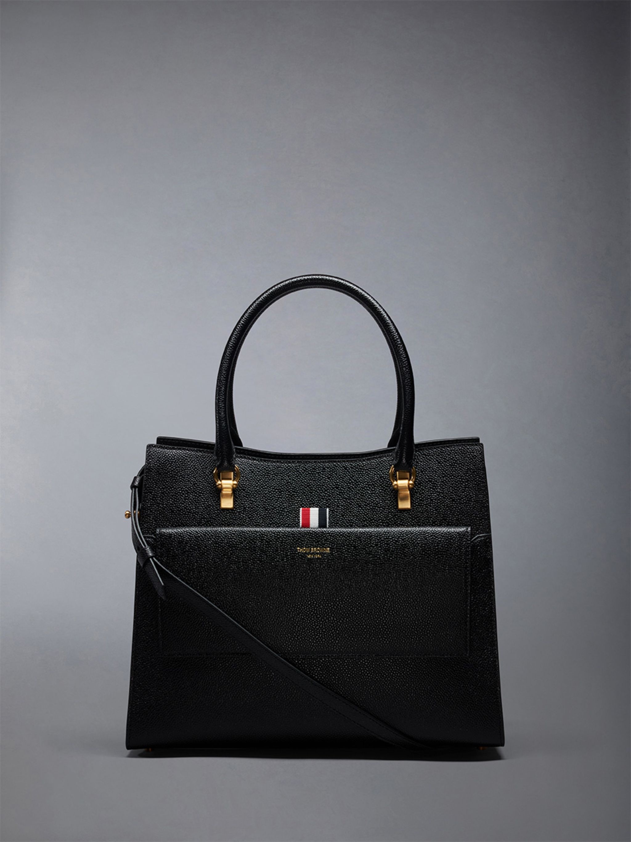 Medium Duet Tote in Pebble Grain Leather - 1