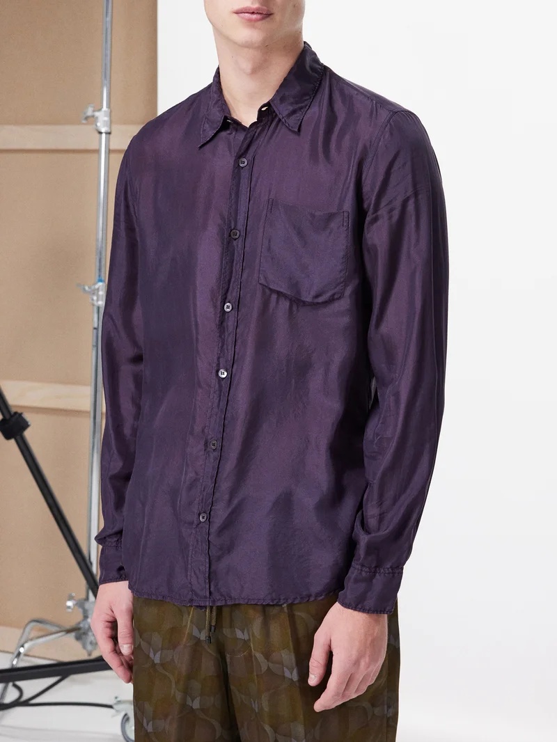 Corbino patch-pocket silk shirt - 1