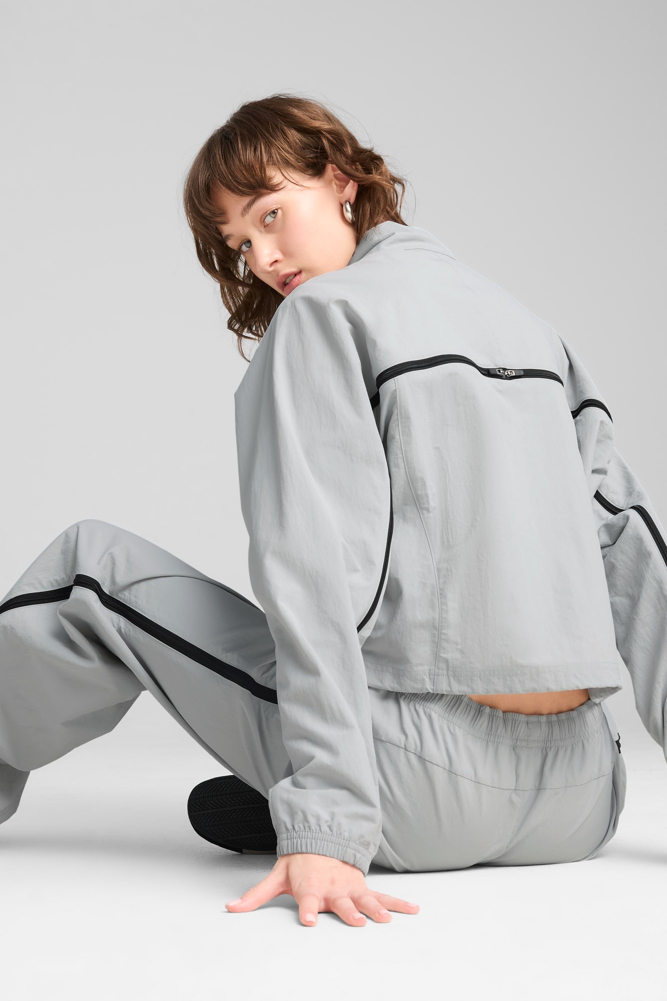 DARE TO Women's Oversized Full-Zip Woven Jacket - 6