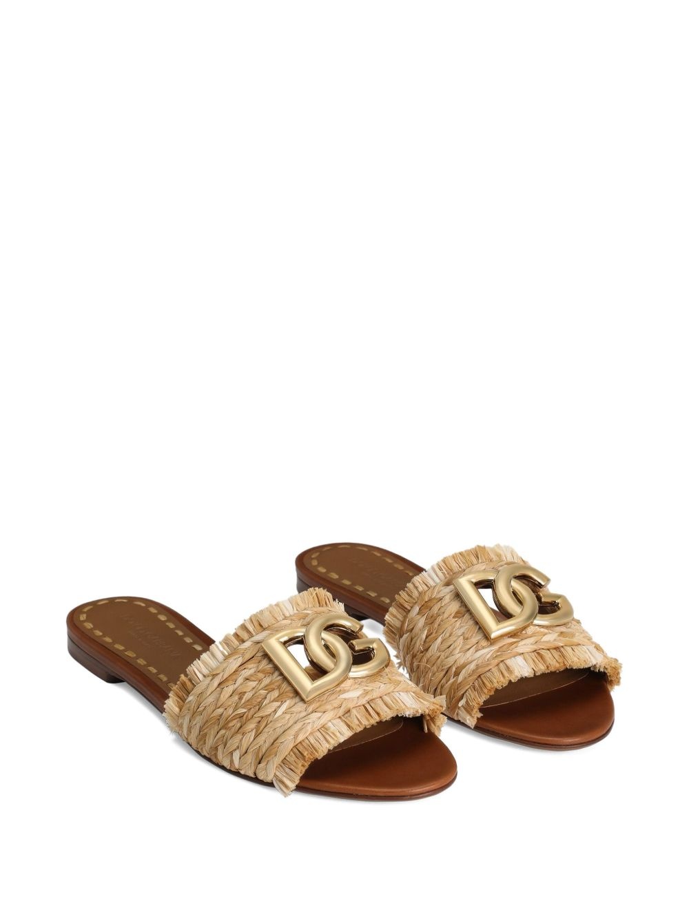 woven-raffia flat sandals - 2