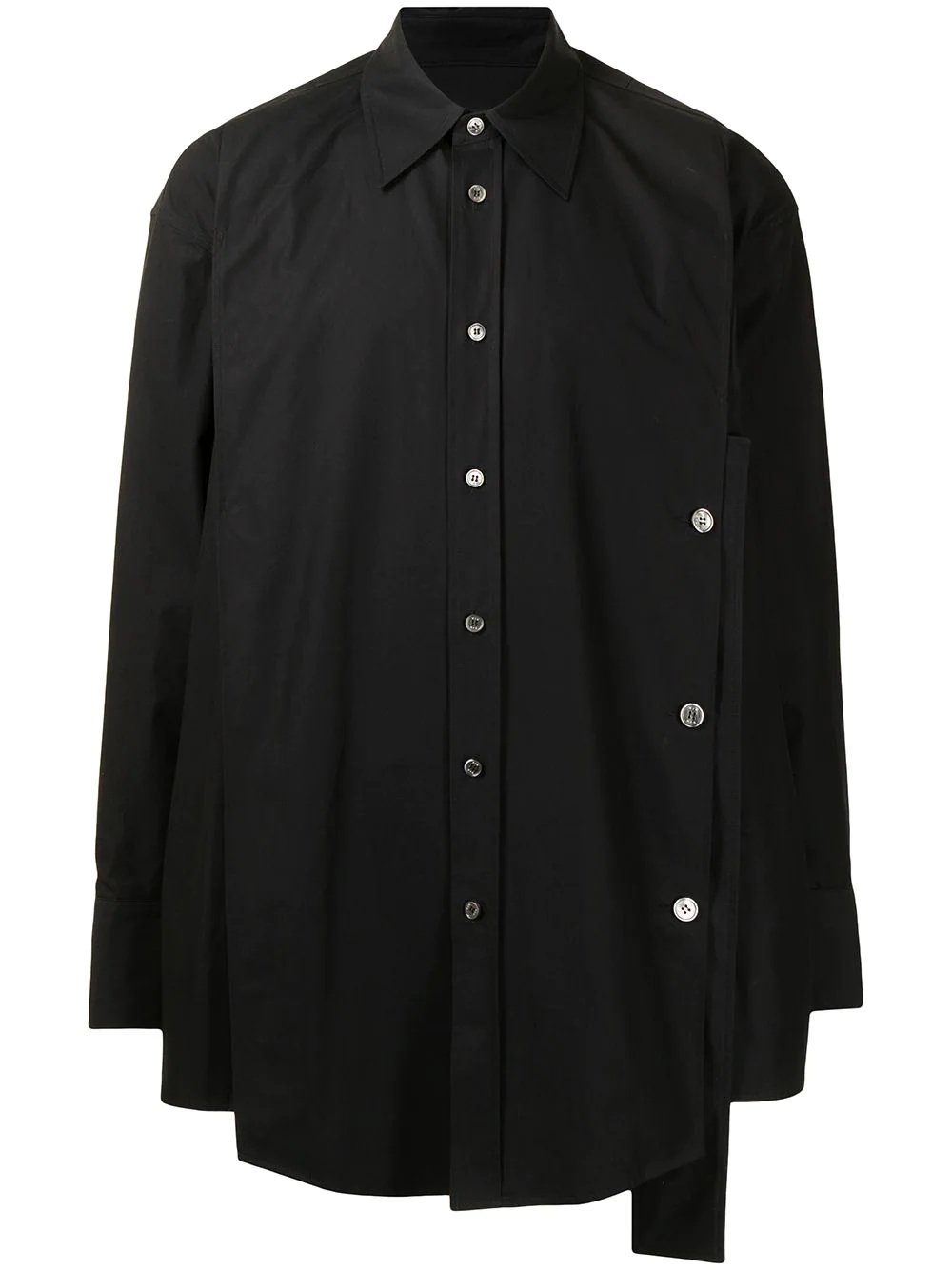 button-panel asymmetrical shirt - 1