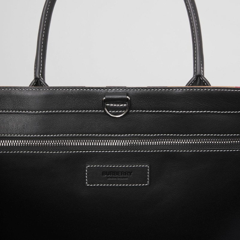 Check Cotton Canvas Tote 10