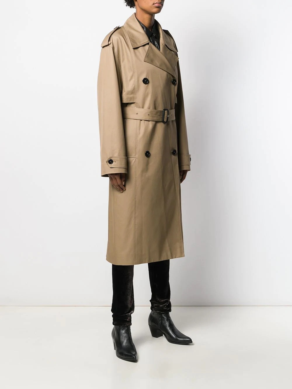 belted trench coat - 3