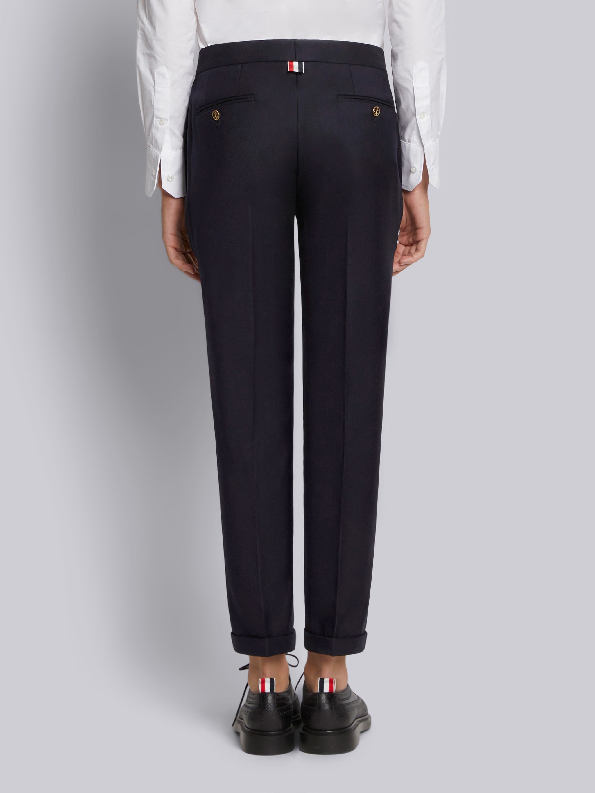 Navy Super 120s Twill Low Rise Skinny Trouser - 3