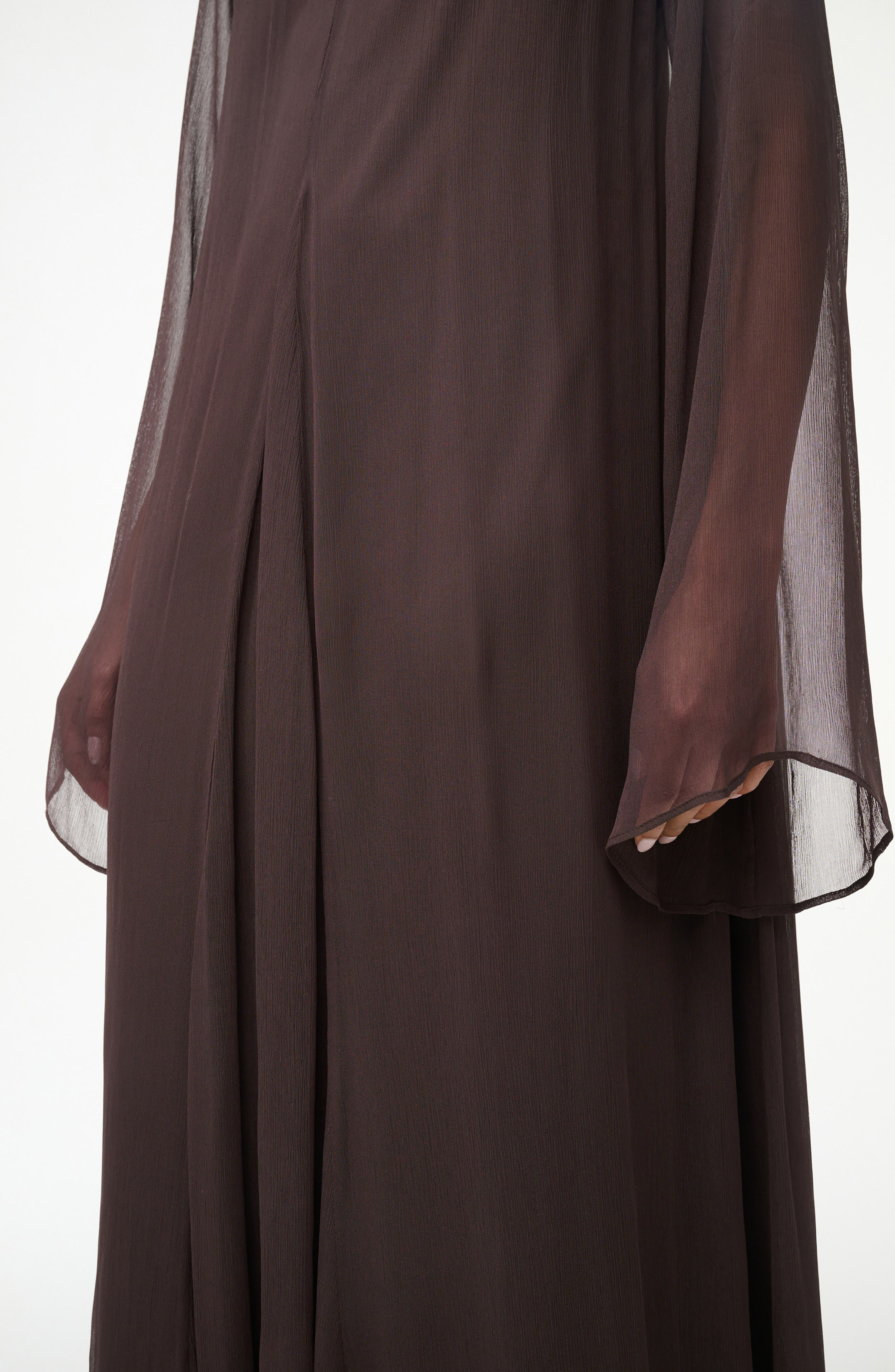 STAUD Esther Long Sleeve Chiffon Maxi Dress in Earth at Nordstrom - 5