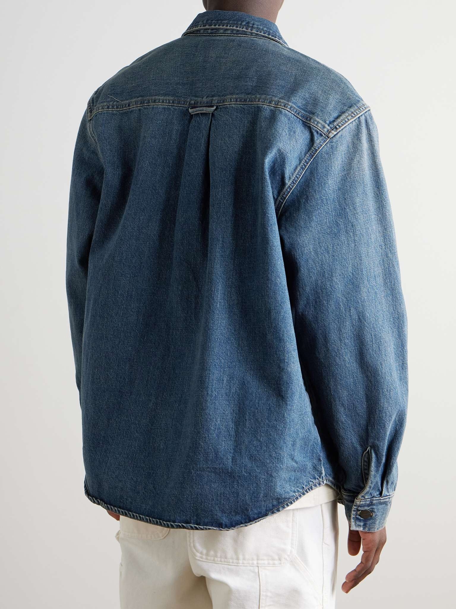 Lincoln Logo-Appliquéd Denim Overshirt - 3