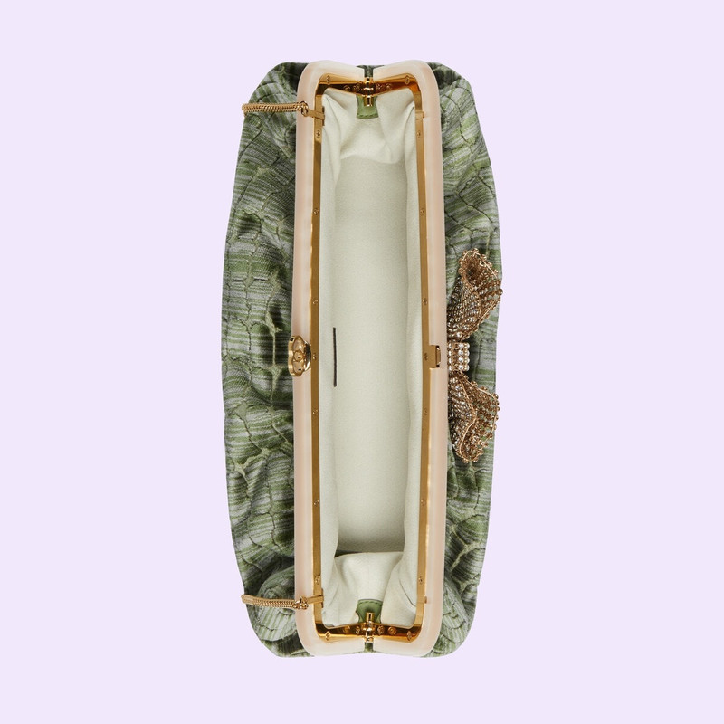 Crocodile velvet jacquard handbag 7