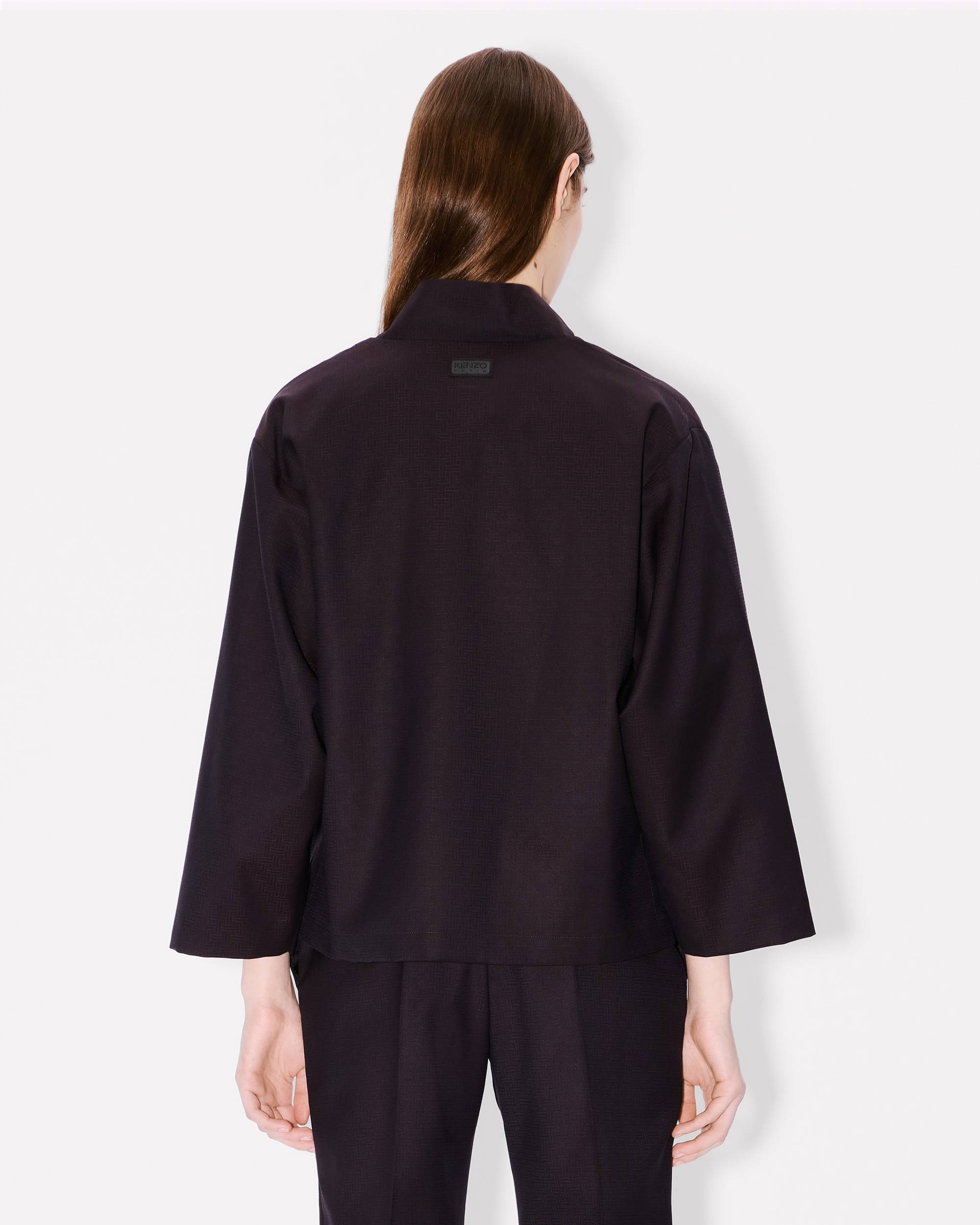 'KENZO Weave' kimono jacket in wool jacquard - 5
