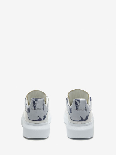 Alexander McQueen Men's Oversized Sneaker in White/indigo outlook