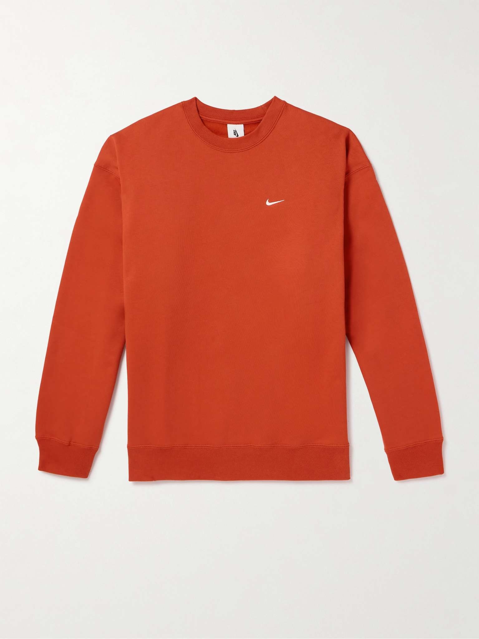 Solo Swoosh Logo-Embroidered Cotton-Blend Jersey Sweatshirt - 1