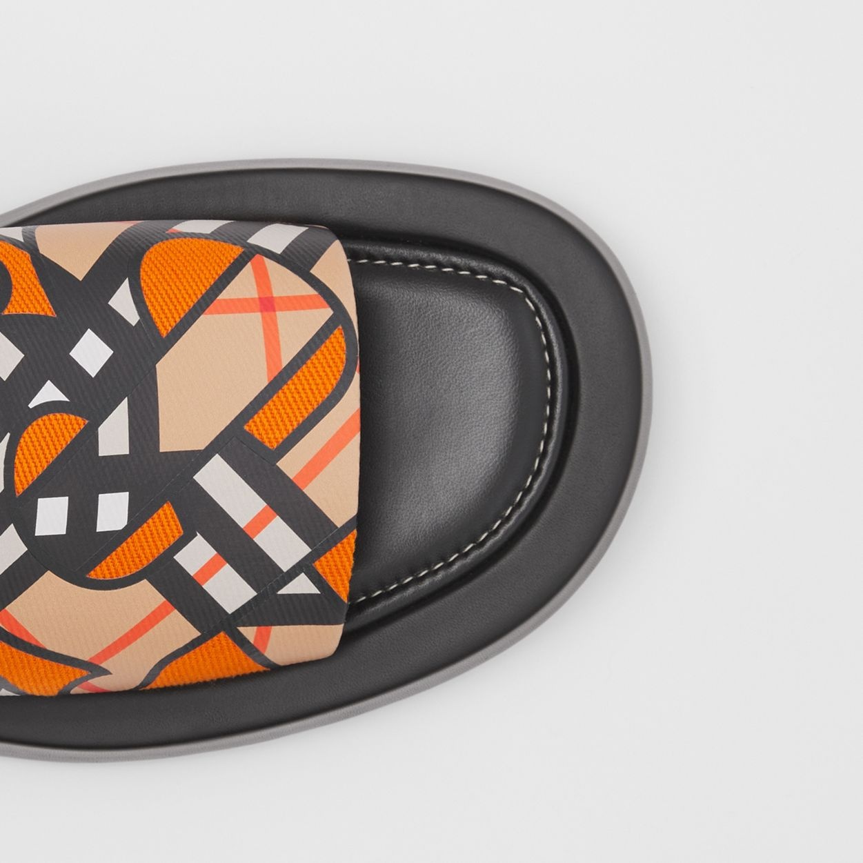 Monogram Print Linen Cotton Canvas Slides - 4