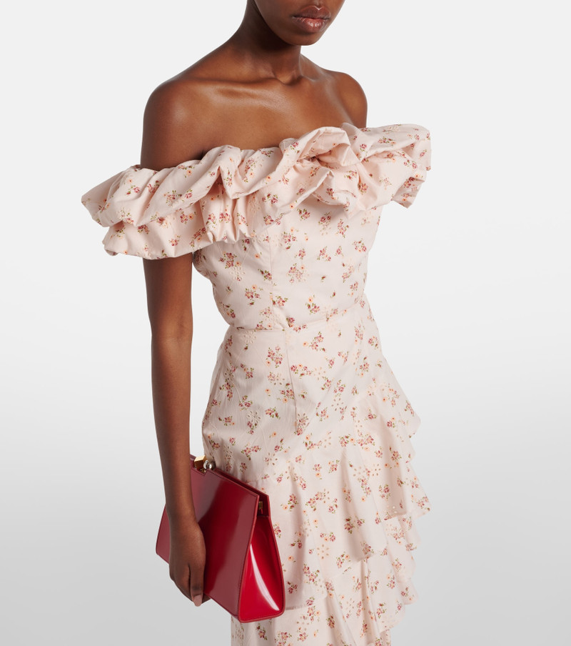markarian Dalia floral off-shoulder cotton top outlook