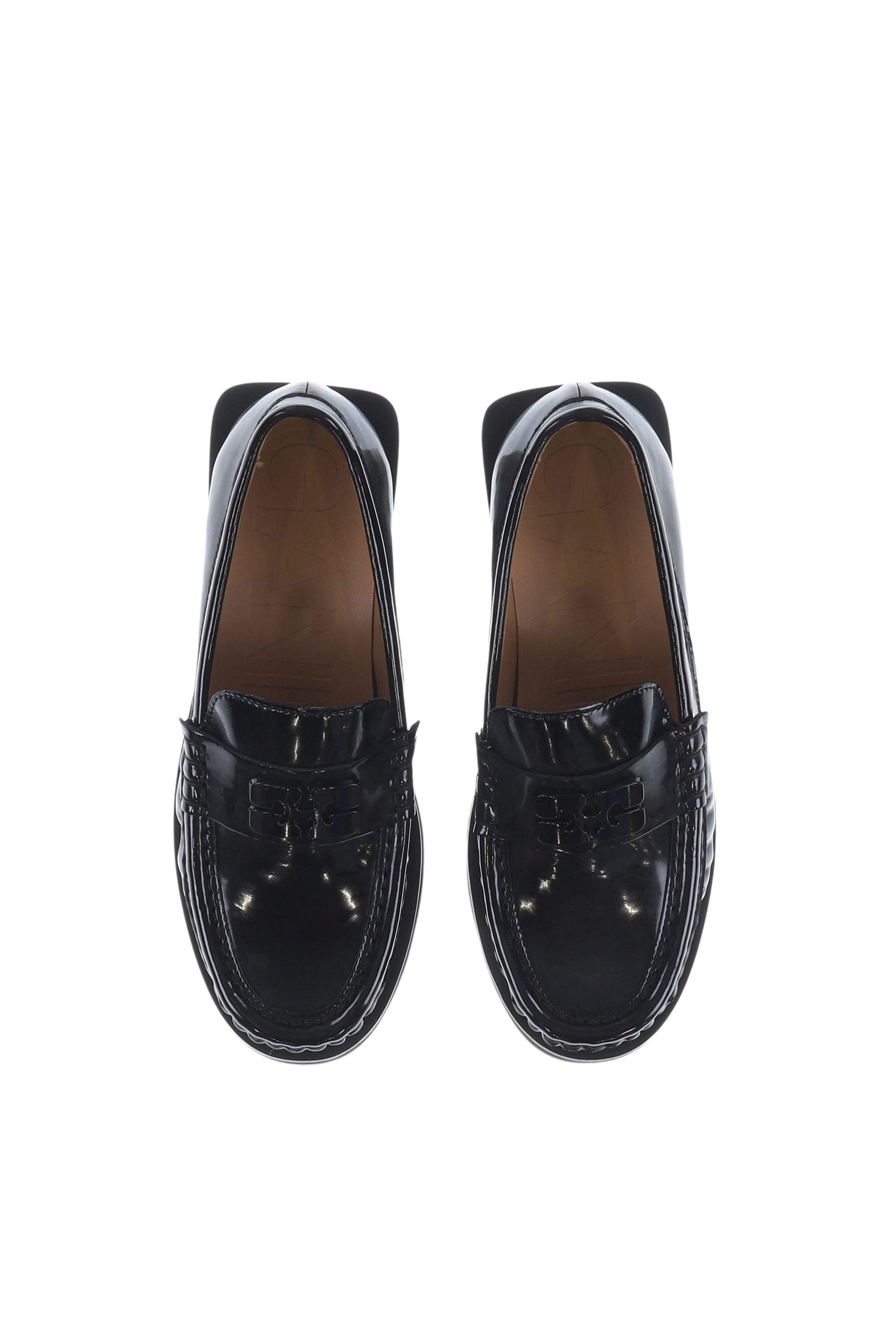 BUTTERFLY LOGO MOCCASIN PATENT / BLK - 5