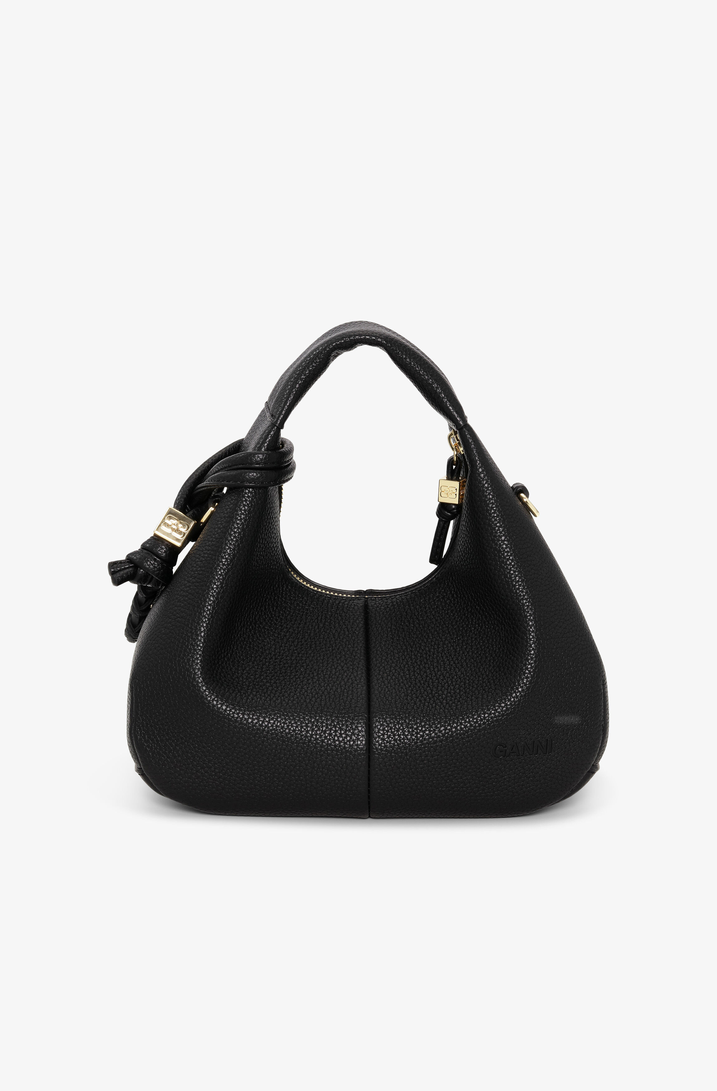BLACK MINI HOBO BAG - 3