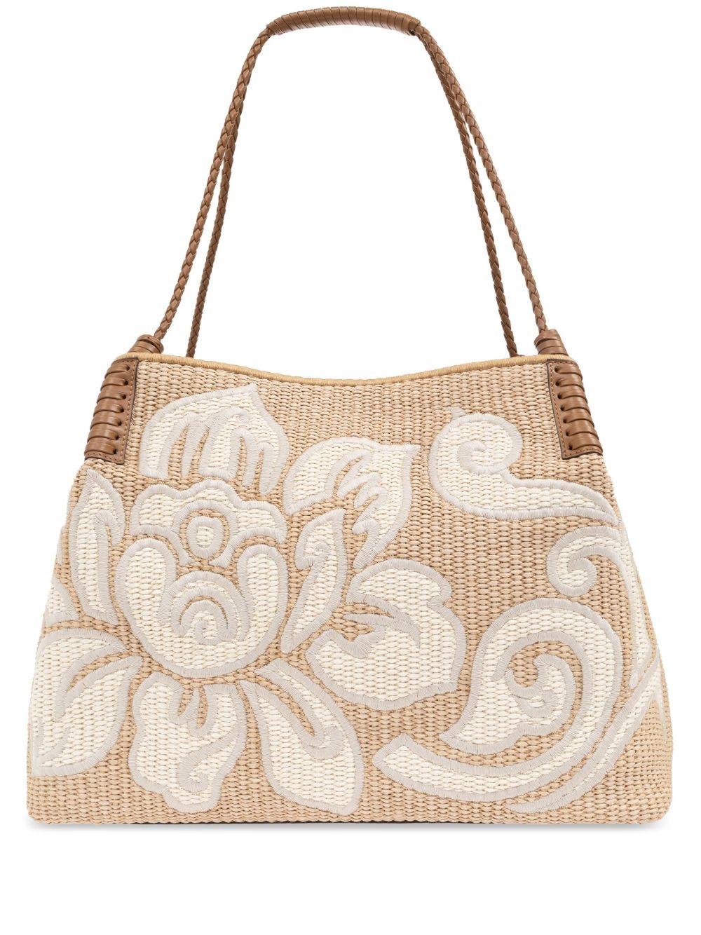 logo embroidered tote bag - 1